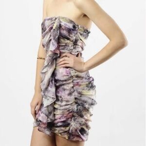 Elizabeth and James - Strapless Ruffled Mini Dress - Purple (sm)